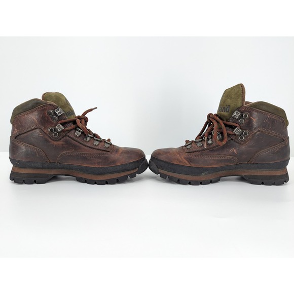 Brown Leather Timberland Men's Euro Hiker Boots Size 6 *Great Tread* Model 95310 - Picture 8 of 9